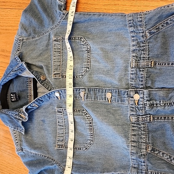 GAP Blue Short Sleeve Denim Jumpsuit - Picture 5 of 10